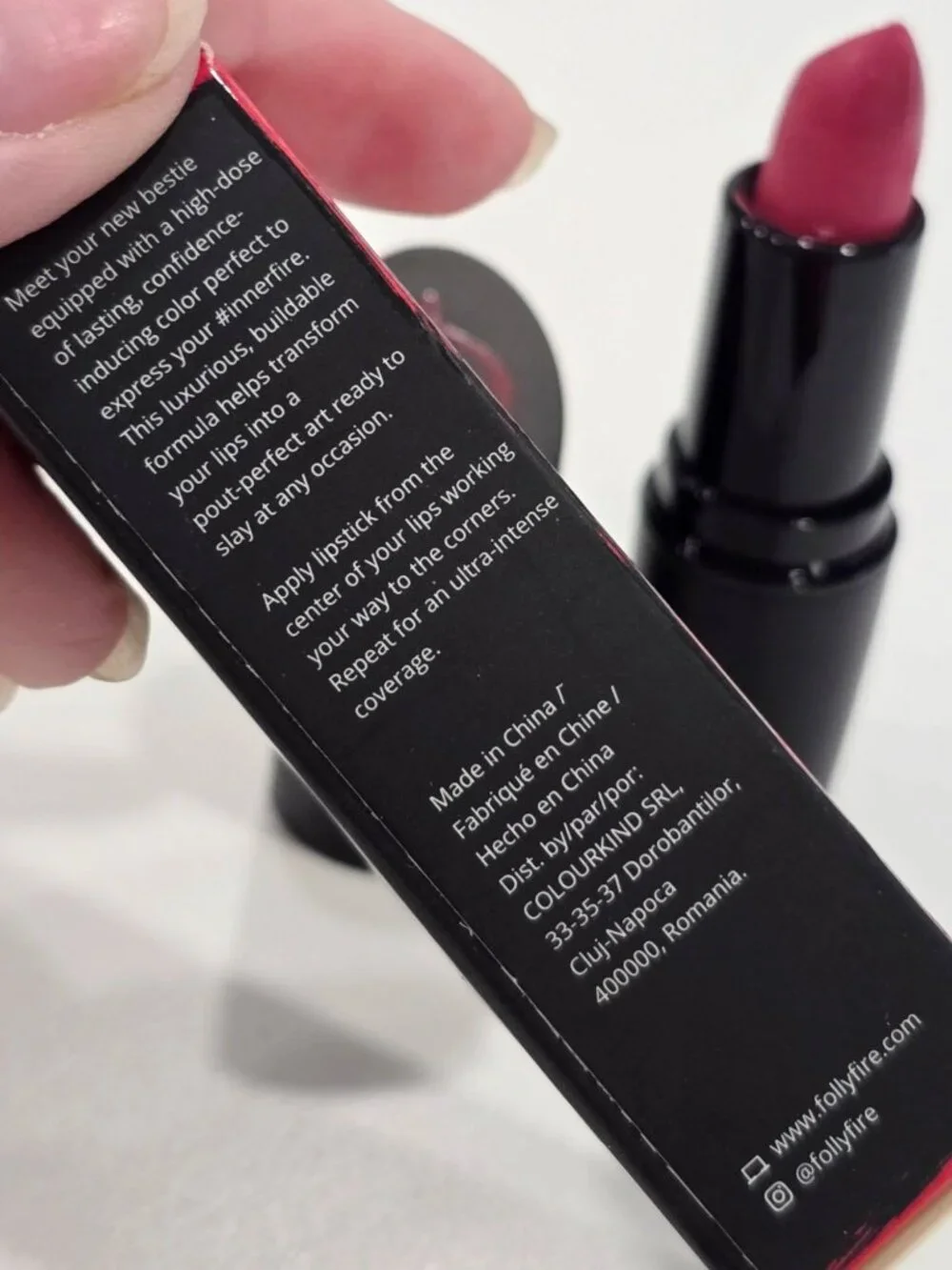 Folly Fire ✦ Sunset Blvd Creamy Matte Lipstick ✦ Vibrant Pink Full-Coverage NWT